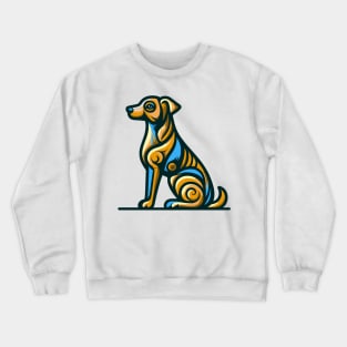 Pop art dog illustration. cubism illustration of a dog Crewneck Sweatshirt